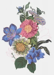 Fargerik blomsterbukett