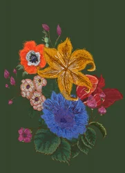 Fargerik blomsterbukett
