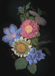 Fargerikt blomsterarrangement