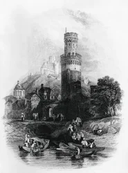 Illustrasjon for spedalsk fra Aosta, roman av Xavier De Maistre (1763-1852), gravering