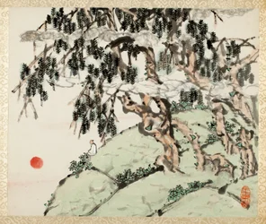Landscape and Figure, fra et album med Landscapes and Calligraphy for Liu Songfu 山水册页