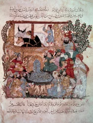 Den vandrende navigatøren Abu Zayd (Abu Zayd, Abu Zayd) Den vandrende navigatøren Abu Zayd (Abu Zayd, Abu Zayd) opplyst av Yahya Mahmud al-Wasiti (al-Wasiti) i 1237,