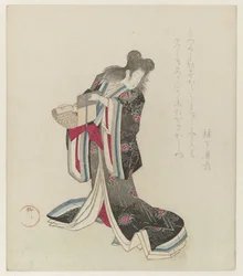 Courtesan som Kanzan Costume-parade på Nerimono-festen i Shinmachi, Osaka (serietittel)