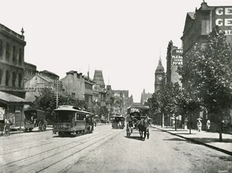 Collins Street, ser vestover fra Russell Street, Melbourne, Australia, 1895.