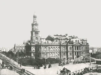 Det nye rådhuset, Sydney, Australia, 1895.