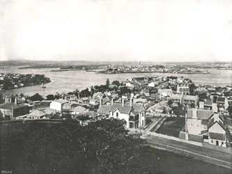 Utsikt fra North Shore, Sydney, Australia, 1895.
