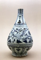 Blå og hvit vase, Yuan-dynastiet (1206-1368) (keramikk)