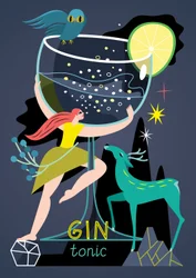Gin Tonic, 2017 (vektorillustrasjon)