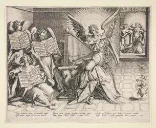 St. Cecilia som spiller orgel