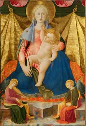 Madonna of Humility med Two Musician Angels, ca. 1450