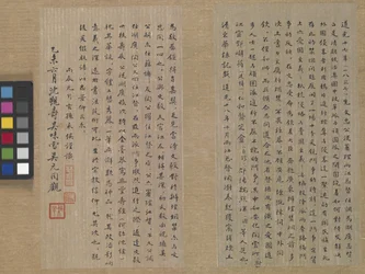 Sutra Of Eternal Life (Wu Liang Shou Jing) 1837 (gullmaling på blått papir)