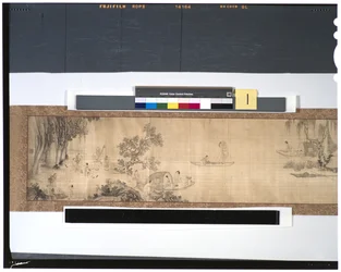 Life of Fishermen Along the River, 1700-tallet (blekk og farge på silke, handscroll)
