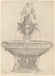 Fontene med statue av Neptun