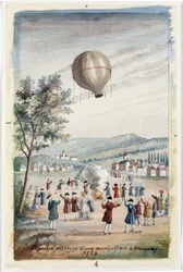 'First Ascension of a Montgolfier at Annonay', Frankrike, 5. juni 1783