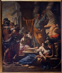 mai 1642, "" The Prediction of Saint Peter in Jerusalem "" av Charles Poerson (1609-1667). Cathedrale Notre Dame de Paris - Paris 4 - XIIIth, XIIIth, XIXth, rehabilitering av Viollet-le-Duc -