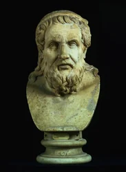 Portrettbyste muligens av enten Hesiod (8. århundre f.Kr.) eller Homer (8. århundre f.Kr.), kopi av gresk original fra 500-tallet f.Kr. (marmor)