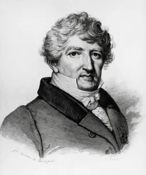 Portrett av Georges Leopold Chretien Frederic Dagobert Cuvier (1769-1832), fransk biolog, gravering