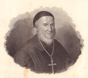 Portrett av den italienske biskopen Adeodato Turchi (1724-1803), kobberstikk av G Guzzi fra maleri av Francesco Vicira