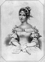Portrett av Laura Cinti-Damoreau (1801-1863), fransk sopran, litografi
