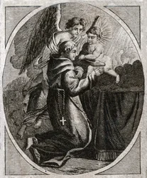 Saint Anthony of Padua, tidlig på 1800-tallet (gravering)