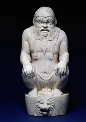 Den egyptiske guden Bes, fra en fontene, romersk, ca. 130 e.Kr. (marmor)