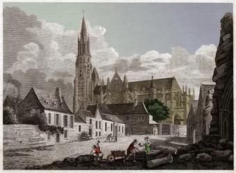 Katedralen i Senlis. rundt 1840 (gravering)