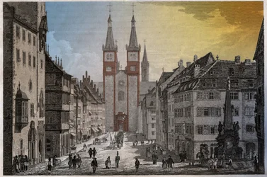 Würzburg, rundt 1830 (gravering)