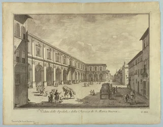 Utsikt over Firenze, tallerken fra "Scelta di XXIV Utsikt over hoveddistriktene, torgene, kirkene og palassene i byen Firenze"
