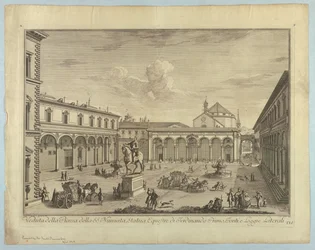 Utsikt over Firenze, tallerken fra "Choice of XXIV Utsikt over hoveddistriktene, torgene, kirkene og palassene i byen Firenze"