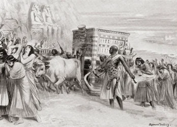 En begravelsesprosesjon under XIA-dynastiet, det gamle Egypt, fra Hutchinson