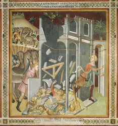 Ødeleggelsen av Jobs hus og tyveriet av flokken hans av saberne, 1356-6