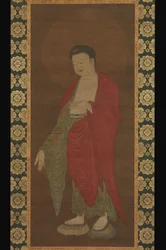 Buddha Amitabha stiger ned fra sitt rene land