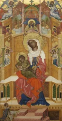 Engelsk: Tronende Maria med barnet (Glatz Madonna) Glatz Madonna