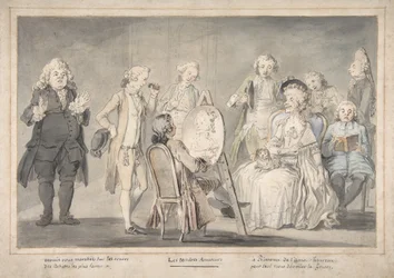 Satirisk tegning: Artist Painting an Old Lady's Portrait, 1729-1804.