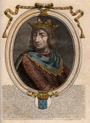 Portrett av Saint Louis (Saint-Louis, Louis IX (1214-1270) - Saint Louis IX (1214-1270) konge av Frankrike - gravering fra 