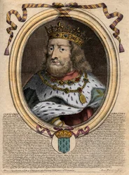 Portrett av Clovis I (ca. 466 - 511), Frankenes konge - Portrett av Clovis I (c466-511), Frankenes konge - gravering fra 