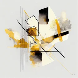 Abstrakte geometriske former, akvarellmaling, print on demand