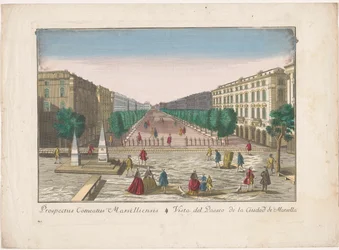 Utsikt over en promenade i Marseille Vista del paseo de la ciudad de Marsella (tittel på objekt)