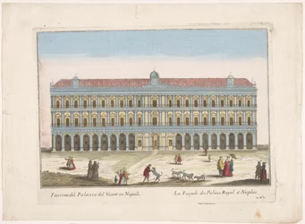 Utsikt over Palazzo Reale i Napoli Facciata del palazzo del vicere i Napoli (tittel på objekt)