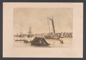 Vannkant og vei i Paramaribo Surinam. Utsikt over Waterkant og Roadstead i Paramaribo (tittel på objekt) Vestindia (serietittel på objekt) Utsikt fra Nederland