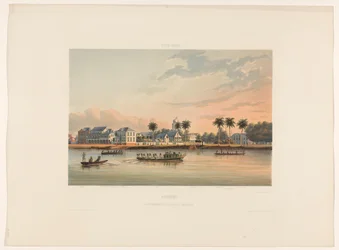 Vannkant med guvernørhuset i Paramaribo Surinam. Regjeringshus og torg i Paramaribo (tittel på objekt)