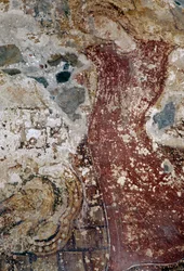 Fresco i den bysantinske kirken Agios Georgios, Vathi, Kreta, Hellas (bilde)