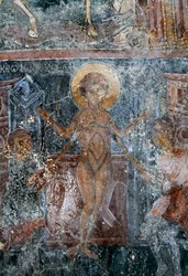 Martyrdom of Christ, freskomaleri i den bysantinske kirken St George, Komitades, Kreta, Hellas (bilde)