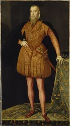 Eric XIV roi de Suede - Portrett av kongen Eric XIV av Sverige (1533-1577) av Meulen, Steven van der (aktiv 1543-1564)