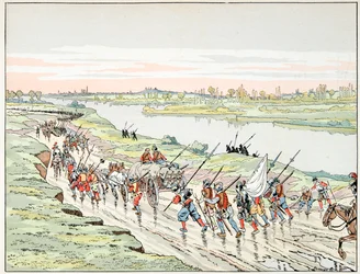 Illustrasjon hentet fra boken “” Le bon roy Henri””, illustrert av Jacques Marie Gaston Onfray de Breville dit JOB (1858-1931): Henri IV handler om Paris - Privat samling