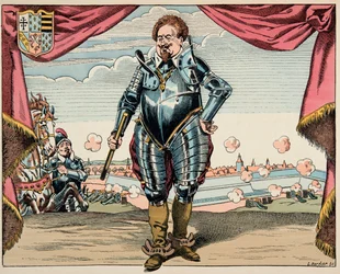 Illustrasjon hentet fra boken «Le bon roy Henri», illustrert av Jacques Marie Gaston Onfray de Bréville, kjent som JOB (1858-1931): portrett av Charles de Lorraine (1554-1611), hertug av Mayenne, militær leder for Ligaen og fiende av Henrik IV