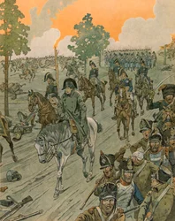 Jacques Marie Gaston Onfroy de Breville dit JOB (1858-1931) - History of Belgium: Waterloo on the Evening of the Battle (18. juni