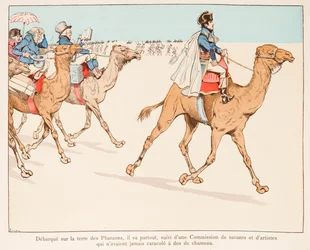 Napoleon Bonaparte på ekspedisjon til Egypt med hæren og vitenskapsmenn i 1798, privat samling