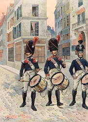 Jacques Marie Gaston Onfroy de Bréville, kalt JOB (1858-1931) - Franske troppers antrekk gjennom tidene: trommeslagere fra Paris