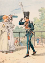 Jacques Marie Gaston Onfroy de Breville dit JOB (1858-1931) - Antrekk til franske tropper til enhver tid: Hunter of the Duke of Berry, privat samling